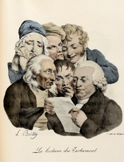 The Reading of the Will Engraving by Louis-Leopold Boilly (Louis Leopold Boilly by Louis Leopold Boilly