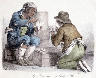 Kart oyuncuları, L. Boilly tarafından 1820 dolaylarında gravür. by Louis Leopold Boilly