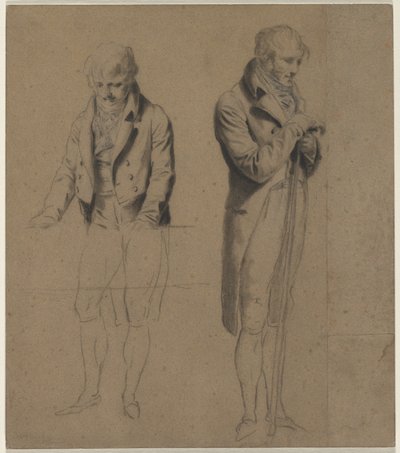 Bilardo Oyunu için İki Ayakta Figür Çalışması, c. 1807. by Louis Leopold Boilly