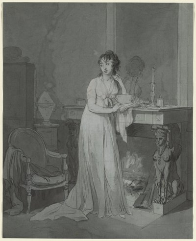 Şöminenin Önünde Kadın by Louis Leopold Boilly