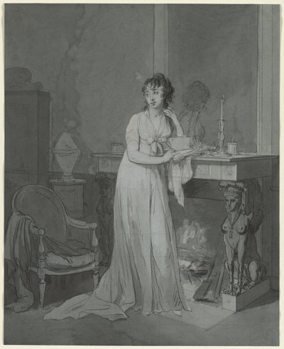 Şömine Önünde Kadın, c. 1803. by Louis Leopold Boilly