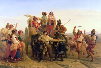 Biçerdöverlerin Pontus Bataklıklarına Gelişi, 1830 by Louis Leopold Robert