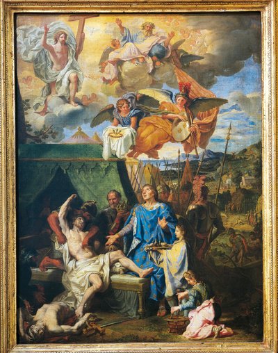 Thaumaturgy: 'Kral Louis IX vebalı askerleri iyileştiriyor (tuval üzerine yağlı boya) by Louis Licherie de Beurie