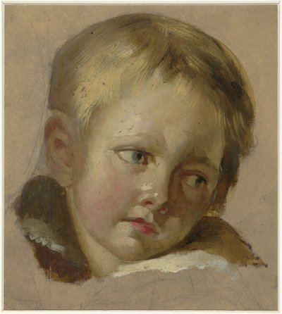 Açık sarı saçlı bir bebeğin kafasının çizimi by Louis Léopold Boilly (rejected attribution)