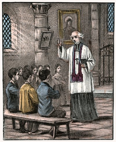 İlk Komünyon, c.1880 (baskı) by Louis Maitrejean