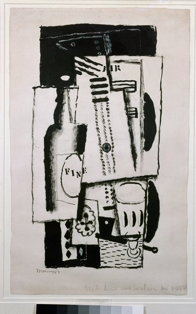 Natürmort, cam üzerine bir resim için çalışma (resim, 20. yüzyıl) by Louis Marcoussis