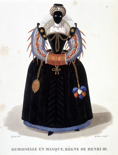 Maskeli Kadın Portresi, 16. yüzyılın ikinci yarısı. “” Ünlü kadınların Fransız galerisinde” by Louis Marie Lante