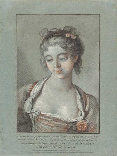 Aşağı Bakan Genç Bir Kadının Büstü, 17651767. by Louis Marin Bonnet