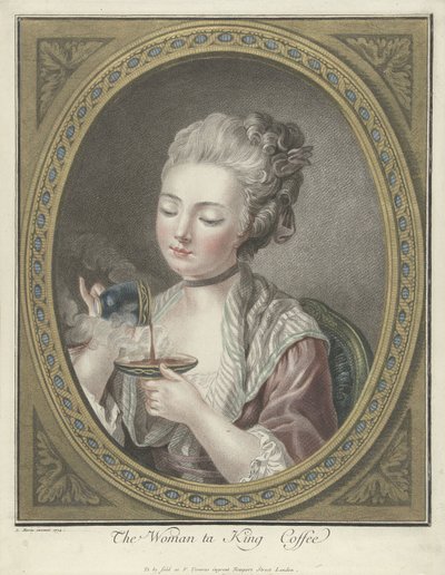 Kahve içen genç bir kadının büstü The Woman ta King Coffee (nesne üzerindeki başlık) by Louis Marin Bonnet