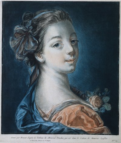 Bir Kadının Başkanı Mme. Deshayes, c. 1771. by Louis Marin Bonnet