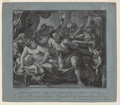 Filistliler tarafından Delilah'ın Evinde Alınan Şimşon by Louis Marin Bonnet