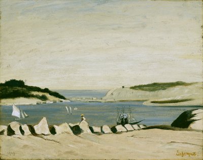 Sahil Manzarası, 1909 (kağıt üzerine yağlı boya, tuval üzerine monte edilmiş) by Louis Michel Eilshemius
