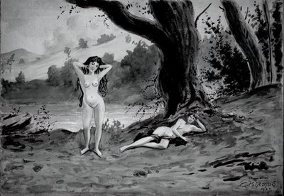 İki Nü, 1900. by Louis Michel Eilshemius