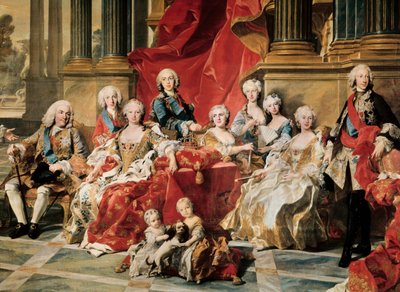 Philip V, ailesiyle çevrili. Louis Michel van Loo