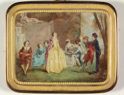 Fete Champetre (emaye) by Louis Nicolas van (manner of) Blarenberghe