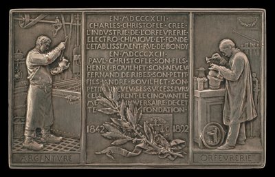 Christofle Company'nin Ellinci Yıldönümü, 1842-1892 [ters] by Louis Oscar Roty