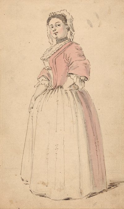 Pembe Elbiseli Genç Bir Kadın by Louis Philippe Boitard