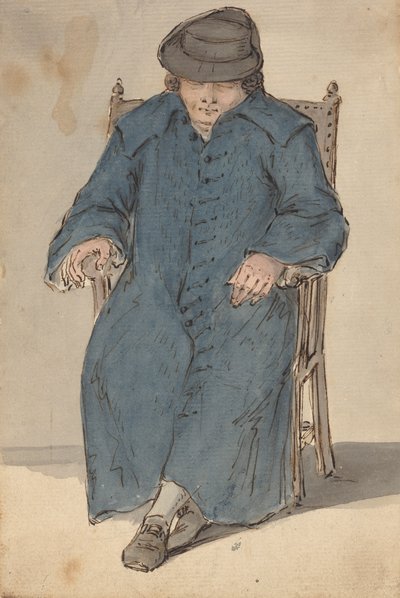 Uzun Mavi Paltolu Uyuyan Adam by Louis Philippe Boitard
