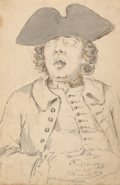 Ağzı Tamamen Açık ve Elleri Çapraz Uyuyan Adam by Louis Philippe Boitard