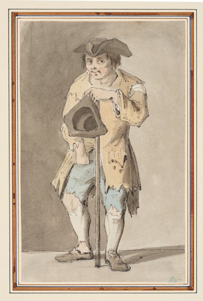 Bir dilencinin incelenmesi (kalem, kalem ve mürekkep ve kağıt üzerine sulu boya) by Louis Philippe Boitard