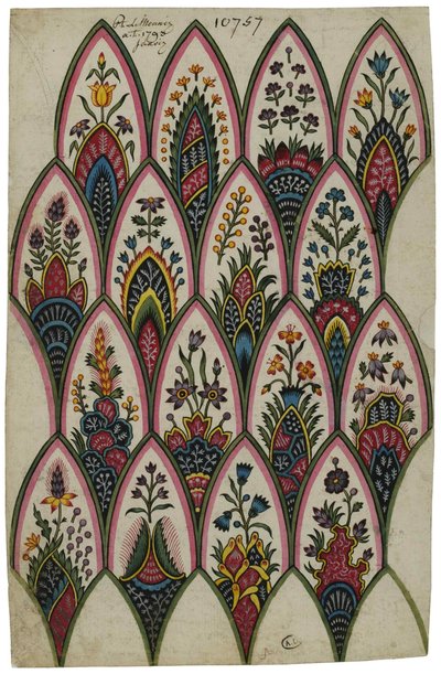 Hint motifleri taslağı, 1793. by Louis Philippe Lemeunnié