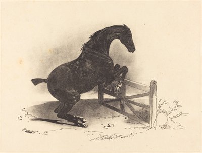 Bariyerden Atlayan At by Louis Pierre Marie Courtin after Théodore Gericault