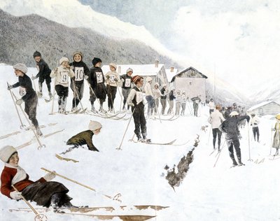 Çocuklar için kayak dersleri by Louis Remy Sabatier