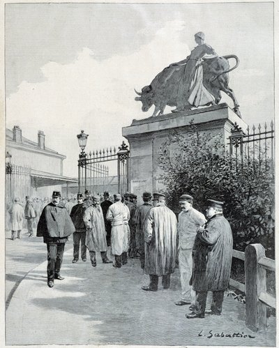 Villette mezbahasındaki grevciler by Louis Remy Sabattier