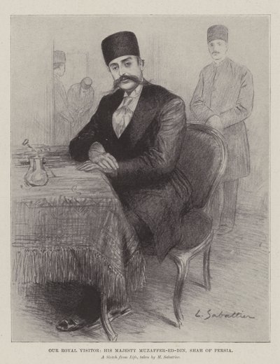 Kraliyet Ziyaretçimiz, Majesteleri Muzaffered-Din, İran Şahı by Louis Remy Sabattier