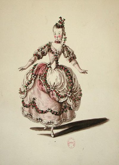 Bir bale için çoban kostümü (kağıt üzerine suluboya) by Louis Rene Boquet