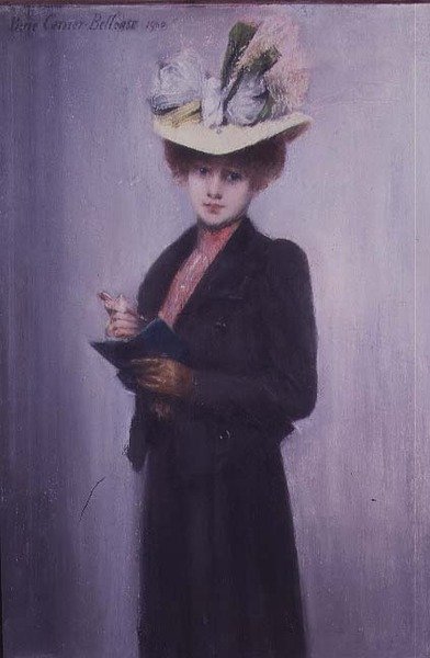 Mavi Defterli Zarif Bir Bayan by Louis Robert Carrier Belleuse