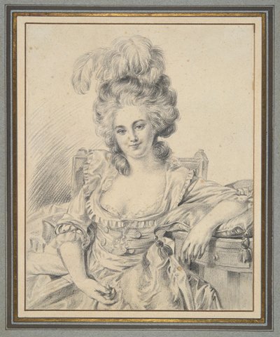 Bir Kadının Portresi, bir tabloya hazırlık çalışması by Louis Rolland Trinquesse