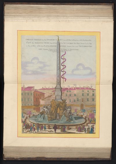 Vierstromenfontein te Roma Obelisco Panphilio gia nell ippodrom (...) (nesne üzerindeki başlık) by Louis Rouhier