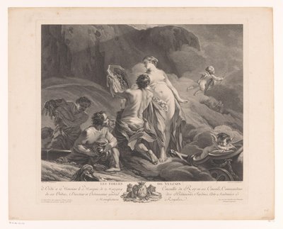 Venüs ve Vulkan Les Forges de Vulcain (nesne üzerindeki başlık) by Louis Simon Lempereur