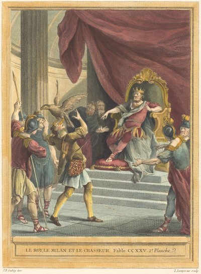 Kral, Uçurtma ve Avcı by Louis Simon Lempereur after Jean Baptiste Oudry