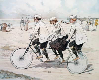 Su kenarında üç kişilik tandem by Louis Vallet