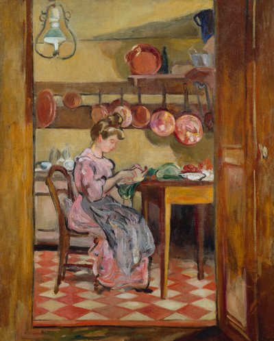 Madam Valtat Mutfakta (tuval üzerine yağlıboya) by Louis Valtat