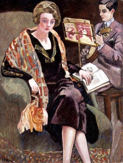 Mme Valtat ve Oğlu Banjo ile by Louis Valtat