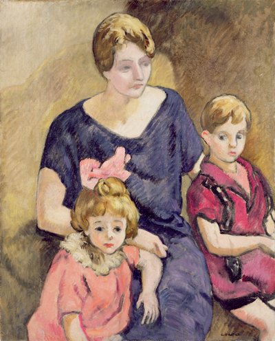 Anne ve Çocuklar (tuval üzerine yağlıboya) by Louis Valtat
