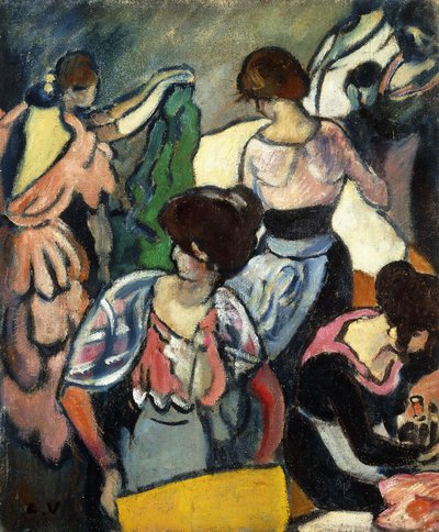 Dikiş Odası; Le Salon de Couture, 1920 dolayları (tuval üzerine yağlıboya) by Louis Valtat