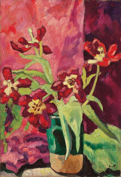 Vazo, Kırmızı Laleler; Vazo, kırmızı laleler by Louis Valtat
