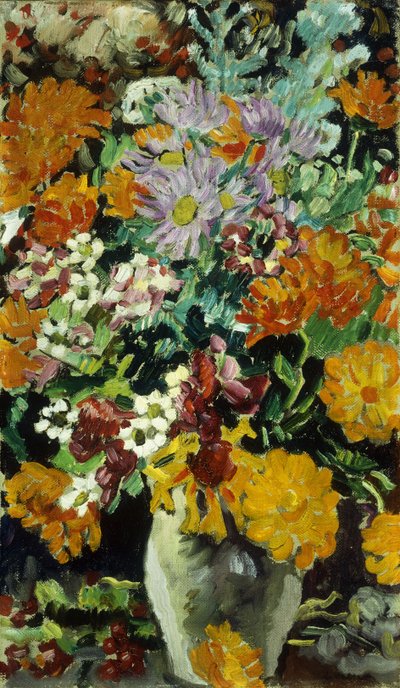 Çiçek vazosu; Vase de Fleurs, 1930 dolayları (tuval üzerine yağlıboya) by Louis Valtat