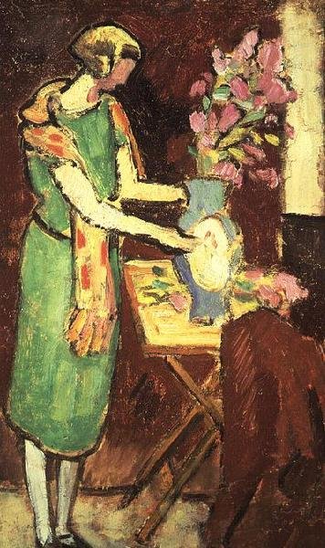 İç mekandaki kadın by Louis Valtat