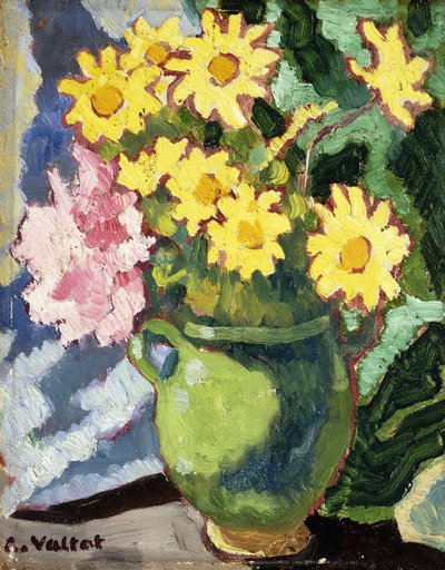 Yeşil Sürahide Sarı Papatyalar; Sarı Papatyalar, Yeşil Sürahi by Louis Valtat