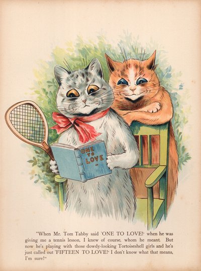 Louis Wain Kedileri (kromolitho) by Louis Wain