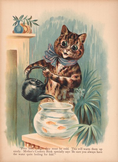 Louis Wain Kedileri (chromolitho) by Louis Wain