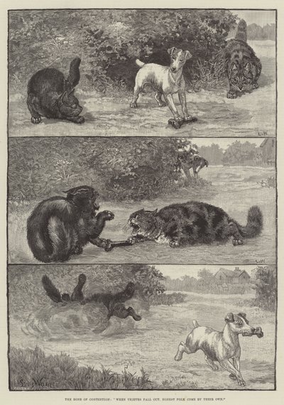 The Bone of çekişme Hırsızlar düştüğünde Dürüst Halk kendiliğinden gelir by Louis Wain