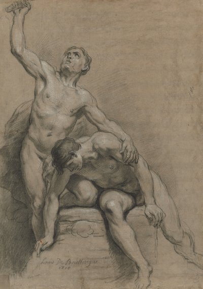 İki Erkek Nü, 1710. by Louis de Boullogne