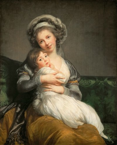 Kızı ile Otoportre, Julie, 1786. by Elisabeth Louise Vigee Lebrun