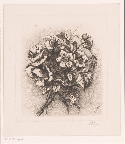 Haşhaş ve anemon ile çiçek natürmort by Louise Elsen